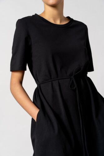 Ofelia Org Cotton Dress - Black | residusofficial.com