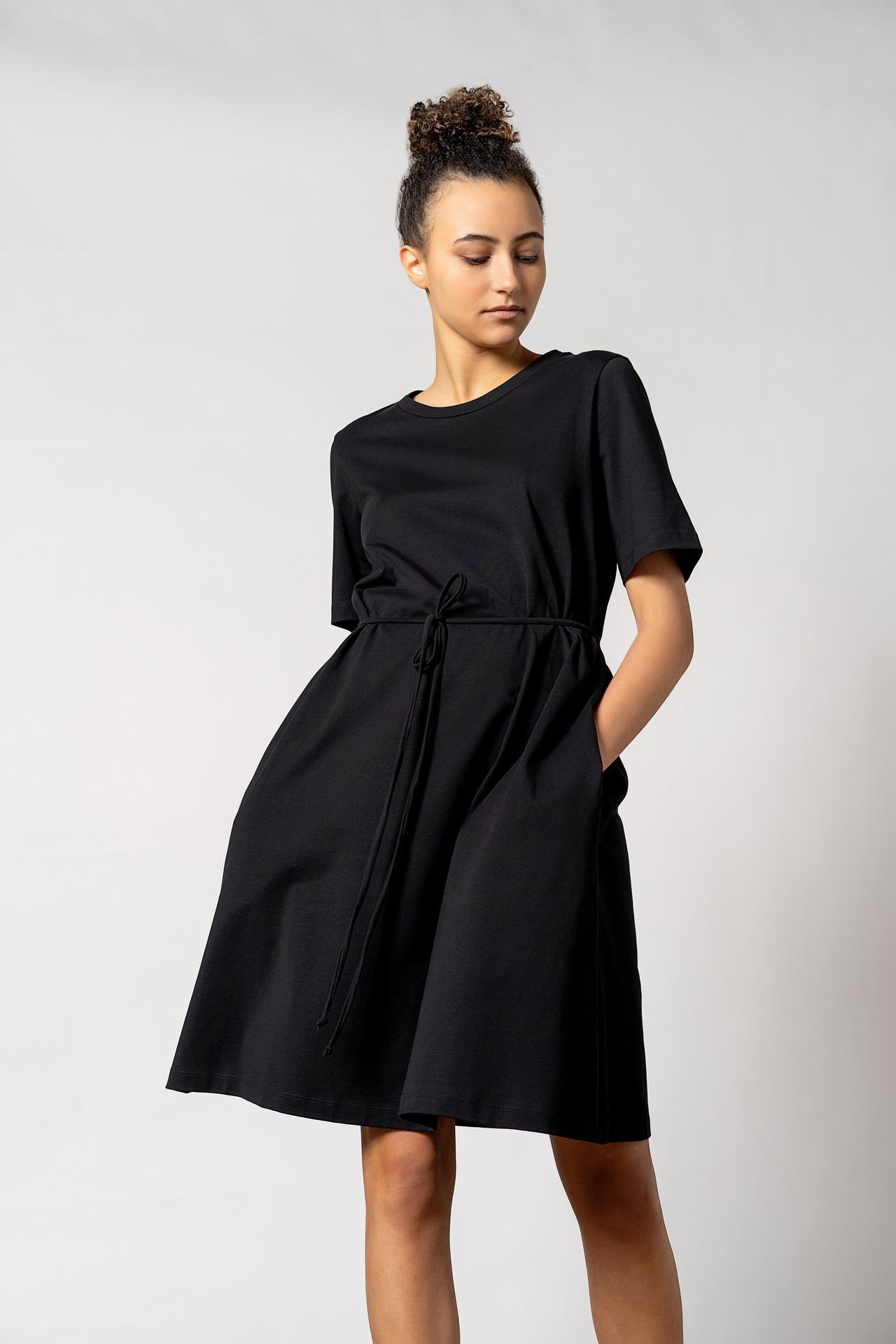 Ofelia Org Cotton Dress - Black | R E S I D U S