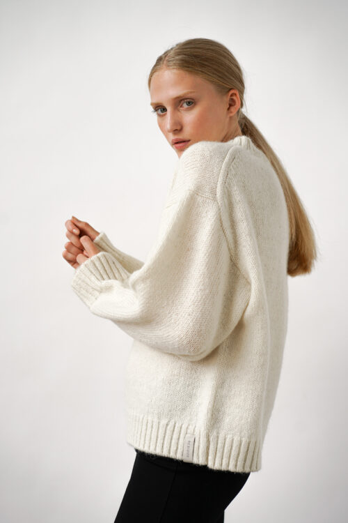 Ire Knitted Sweater Ivory Sustainable Gotland