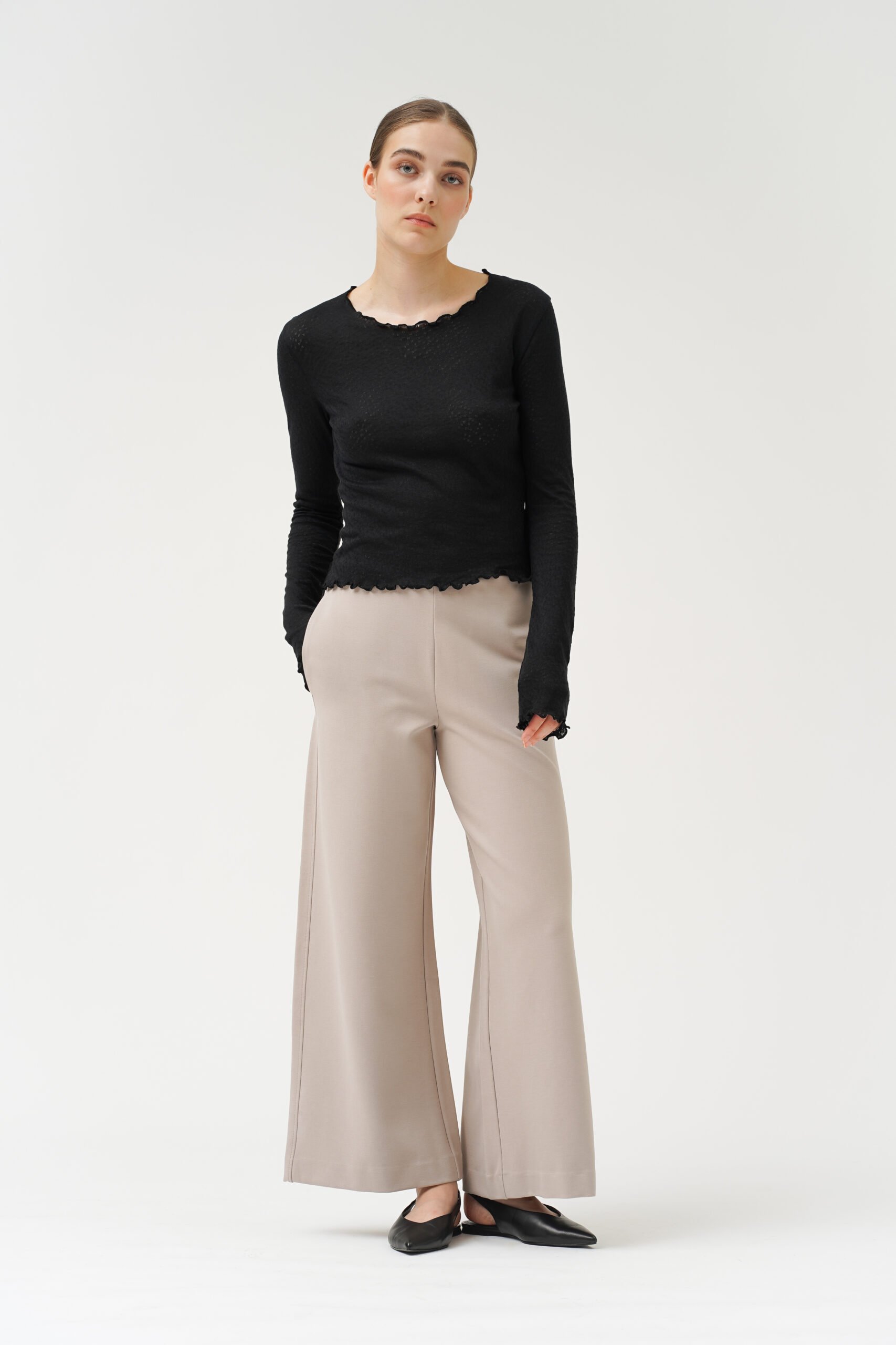 Lottie Wide Pants - Black | RESIDUS