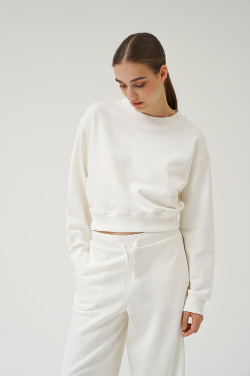 Maylee Sweatshirt - White Organic Cotton Sustainable