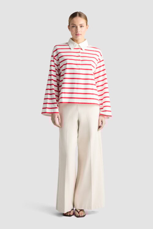 TOMMY_POPOVER_RASPBERRY_STRIPE Sustainable organic cotton