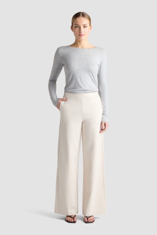 LEIA PANTS REGULAR AND SHORT OYSTER sustainable ecovero