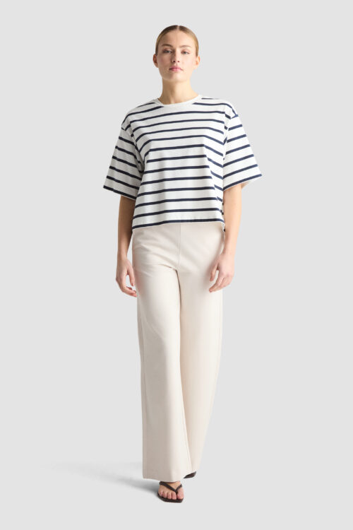 TIBI TEE MIDNIGHT STRIPE organic cotton sustainable fabric
