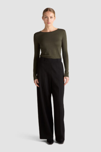 Model wearing Celon Top in Rosemary