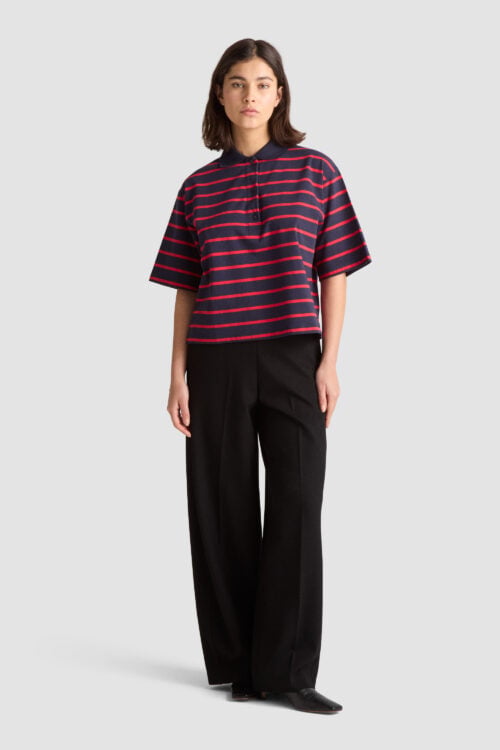 Taylor Popover - Navy Stripe organic cotton sustainable