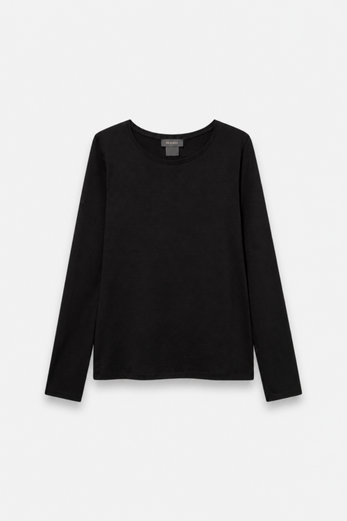 Celon Top in Black – front view laid flat